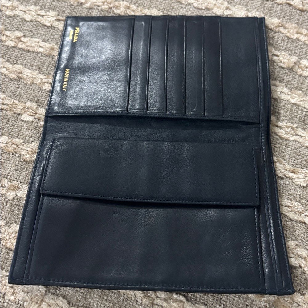 Prada Black Quilted Nylon Wallet Envelope Clutch - Picture 13 of 16